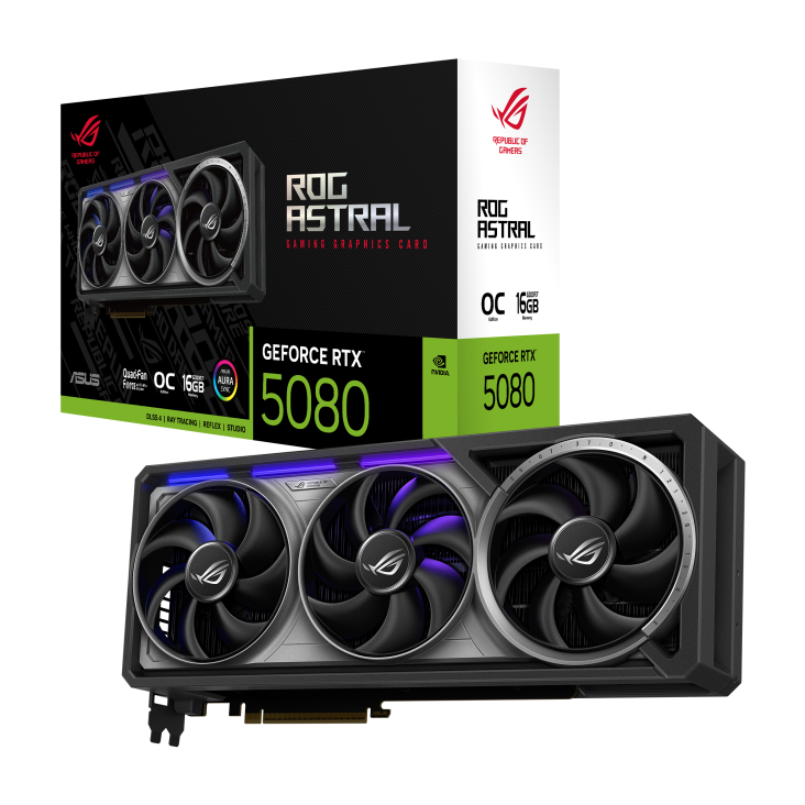 Asus ROG Astral GeForce RTX 5080 16GB GDDR7 OC Edition 256-bit Gaming Graphics Card With Triple Fans
