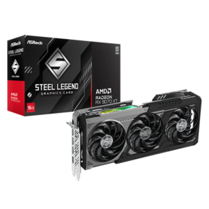 Asrock AMD Radeon RX 9070 XT Steel Legend Dark 16GB GDDR6 256-Bit Gaming Graphics Card With Triple Fans ( RX9070XT SLD 16G )