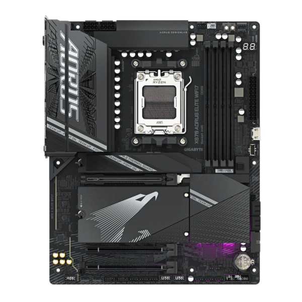 Gigabyte X870 AORUS ELITE WIFI7 ATX Motherboard ( AMD Socket AM5, Support AMD Ryzen 9000, 8000, 7000 Series Cpu, 4 x DDR5 RAM Slots, Max 256GB RAM Support ) - Image 2
