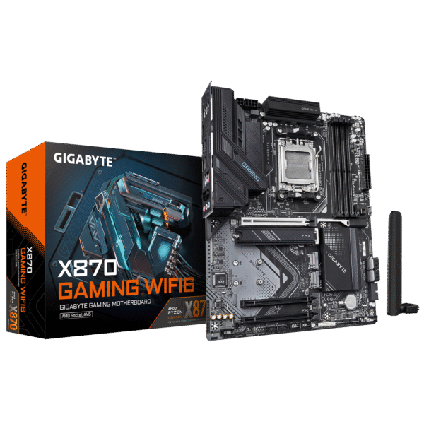 Gigabyte X870 GAMING WIFI6 ATX Motherboard ( AMD Socket AM5, AMD Ryzen 9000, 8000, 7000 Series Cpu, 4 x DDR5 RAM Slots, Max 256GB RAM Support )