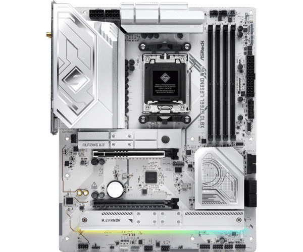 ASRock X870 Steel Legend WiFi ATX Motherboard ( AMD Socket AM5, Supports Ryzen 9000, 8000, 7000 Series AMD Cpu, 4 x DDR5 RAM Slots, Max 256GB RAM Support ) - Image 2