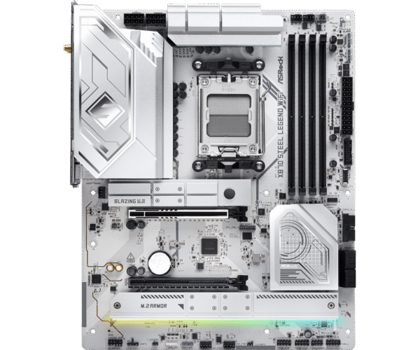 ASRock X870 Steel Legend WiFi ATX Motherboard ( AMD Socket AM5, Supports Ryzen 9000, 8000, 7000 Series AMD Cpu, 4 x DDR5 RAM Slots, Max 256GB RAM Support ) - Image 3