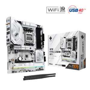 ASRock X870 Steel Legend WiFi ATX Motherboard ( AMD Socket AM5, Supports Ryzen 9000, 8000, 7000 Series AMD Cpu, 4 x DDR5 RAM Slots, Max 256GB RAM Support )