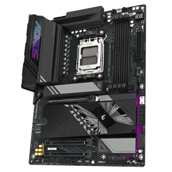 Gigabyte X870E AORUS ELITE WIFI7 (rev. 1.2) ATX Motherboard ( AMD Socket AM5, Supports AMD Ryzen 9000, 8000, 7000 Series Cpu, 4 x DDR5 RAM Slots, Max 256GB RAM Support ) - Image 4