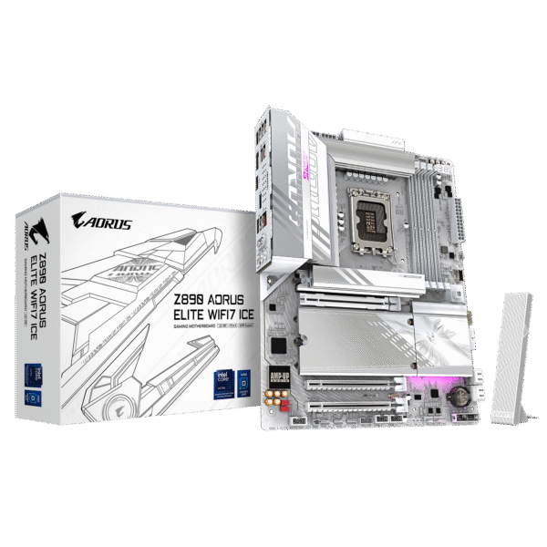 Gigabyte Z890 AORUS ELITE WIFI7 ICE ATX Motherboard ( Intel Socket LGA1851, Support Intel Core Ultra Cpu, 4 x DDR5 RAM Slots, Max 256GB RAM Support )