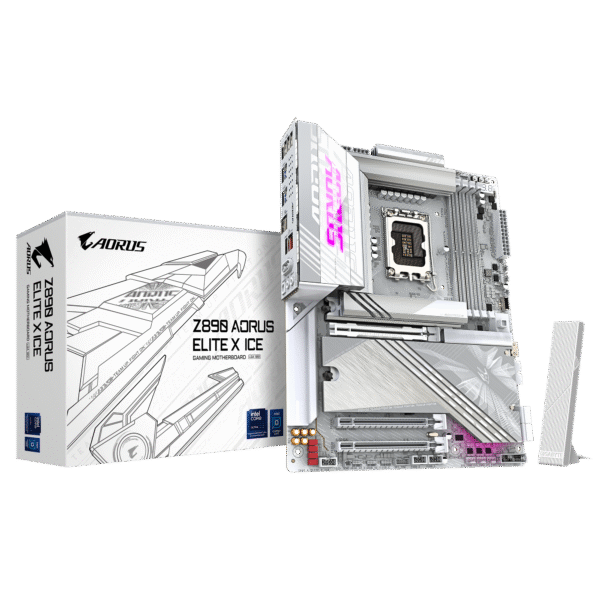 Gigabyte Z890 AORUS ELITE X ICE ATX Motherboard ( Intel Socket 1851, Support Intel Core Ultra Cpu, 4 x DDR5 RAM Slots, Max 256GB RAM Support )