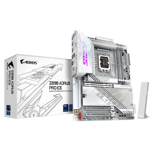 Gigabyte Z890 AORUS PRO ICE ATX Motherboard ( Intel Socket 1851, Support Intel Core Ultra Cpu, 4 x DDR5 RAM Slots, Max 256GB RAM Support )