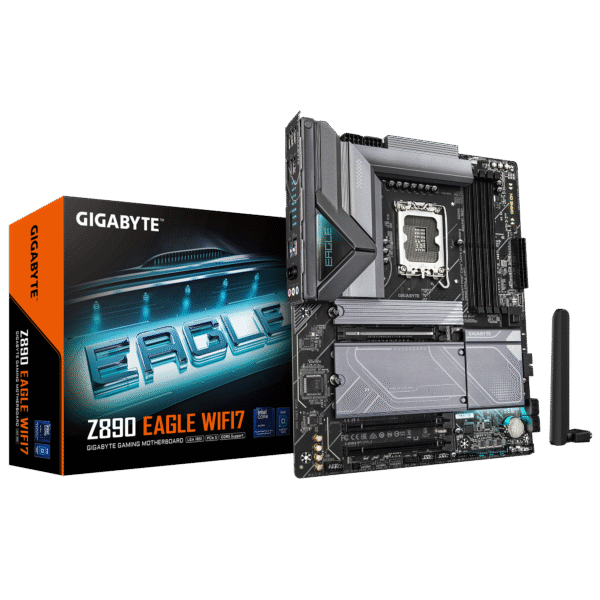 Gigabyte Z890 EAGLE WIFI7 ATX Motherboard ( Intel Socket LGA1851, Support Intel Core Ultra Cpu, 4 x DDR5 RAM Slots, Max 256GB RAM Support )