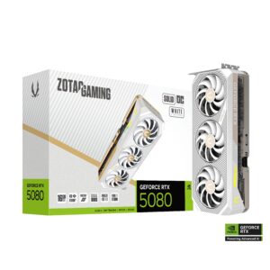 ZOTAC GAMING GeForce RTX 5080 SOLID OC White Edition 16GB GDDR7 256-bit Gaming Graphics Card With Triple Fans ( ZT-B50800Q-10P )