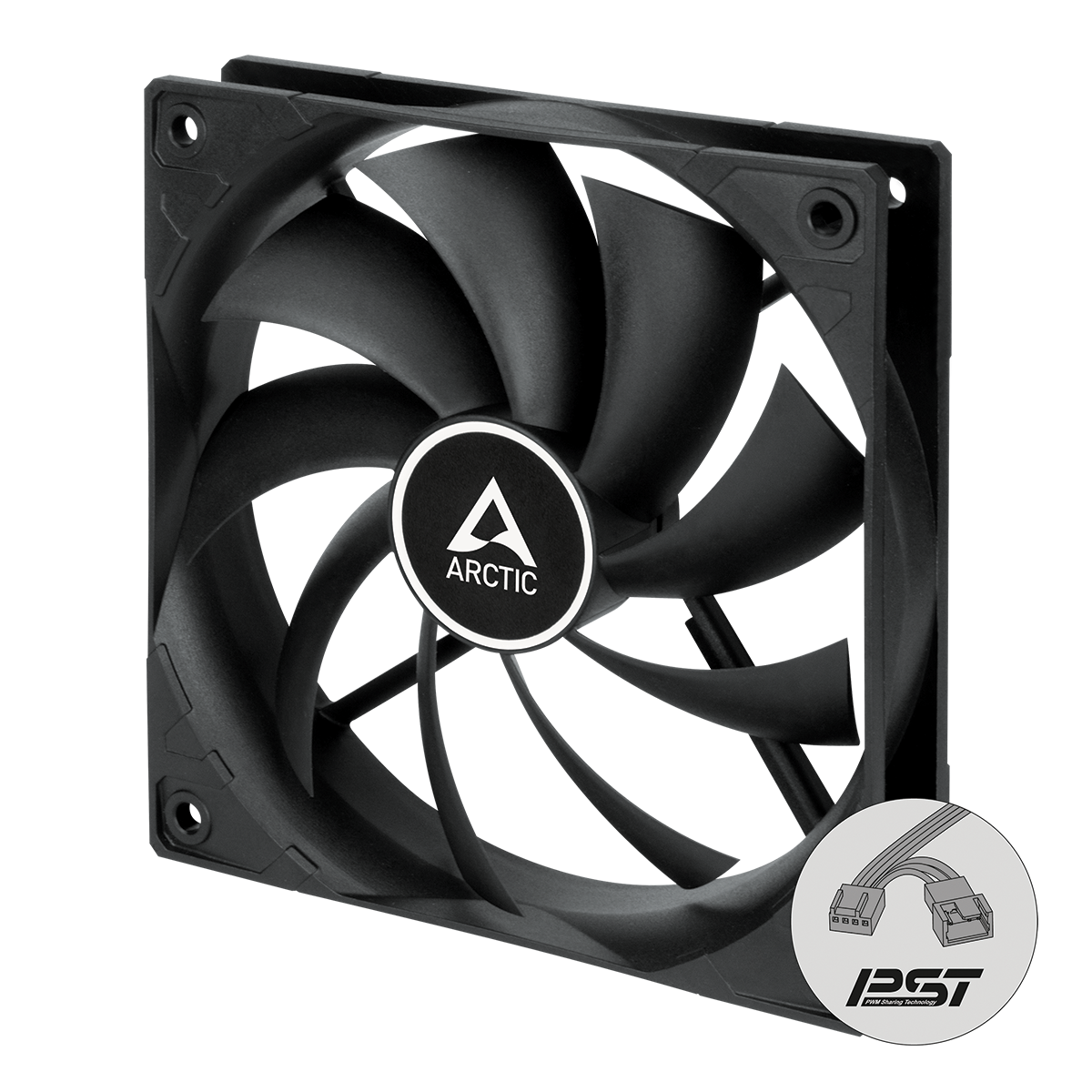 Arctic F12 PWM PST 120 mm PWM Single Pack Black Case Fan With Cable Splitter ( ACFAN00200A )
