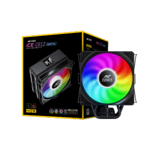 Ant Esports ICE-C612 Digital Single Tower 120mm ARGB AM5/LGA1851 Black Cpu Air Cooler With Temperature Dispaly ( AESP0316 )