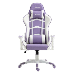 Ant Esports 9077 Ergonomic Multifunctional White & Purple Gaming Chair With Premium PU Leather Upholstery, 2D Armrest, Integrated Neck and Lumbar Support ( ANTC0042 )
