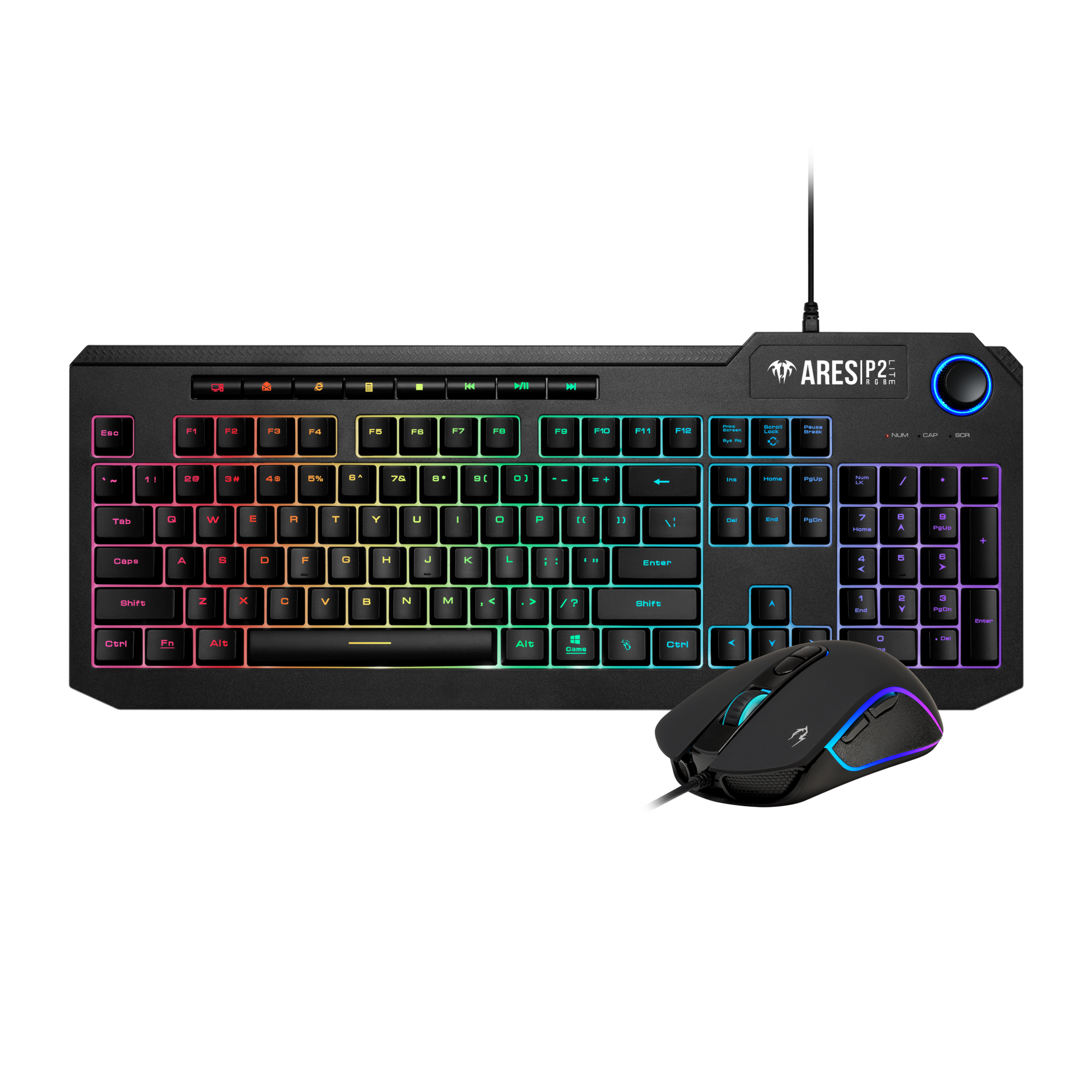 Gamdias ARES P2 LITE 2-IN-1 COMBO Wired USB RGB Gaming Keyboard And Mouse Combo Black