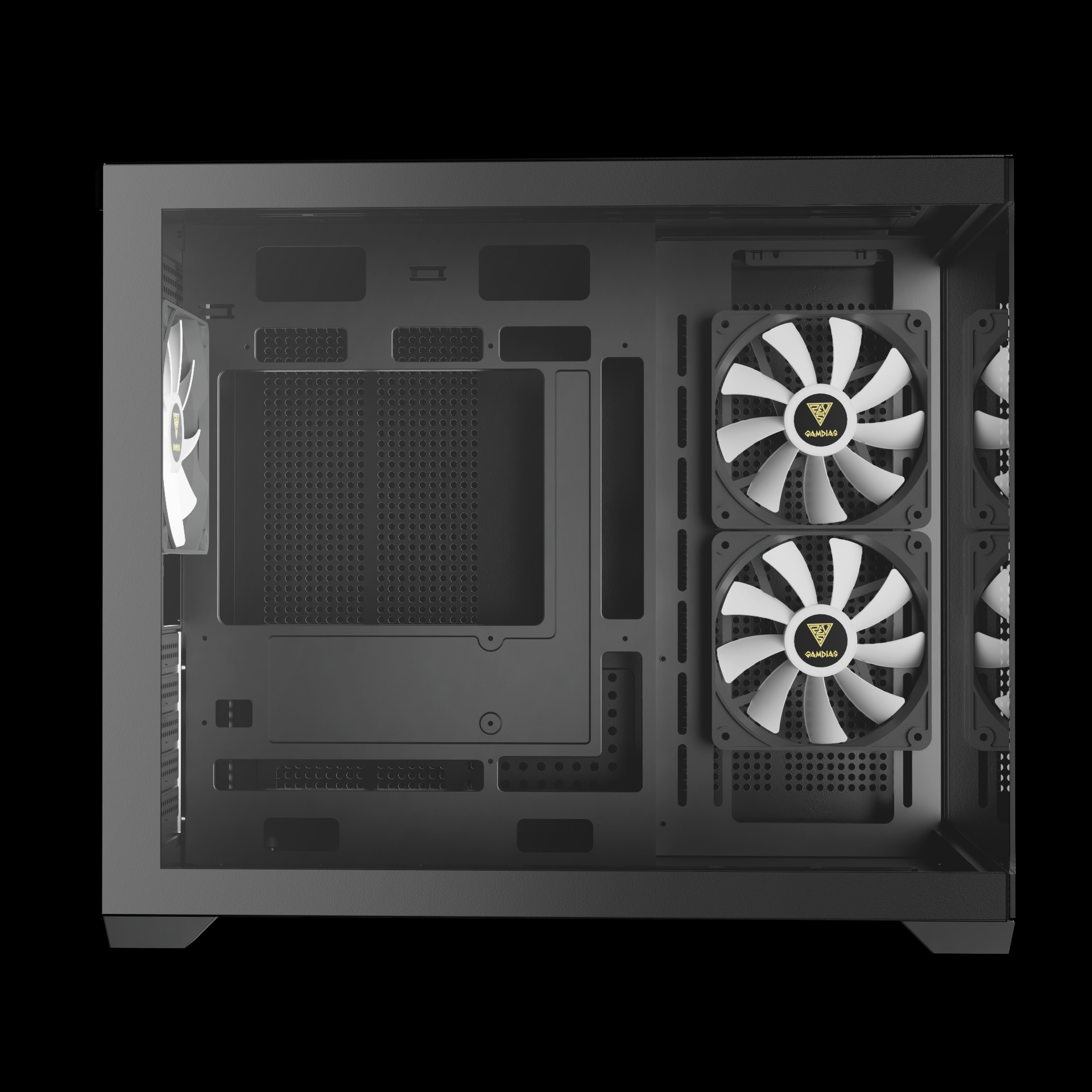 Gamdias AURA GC10M V2 ARGB Micro-ATX MICRO TOWER Tempered glass Panel Black Pc Cabinet With Pre-installed ARGB Fans - Image 7