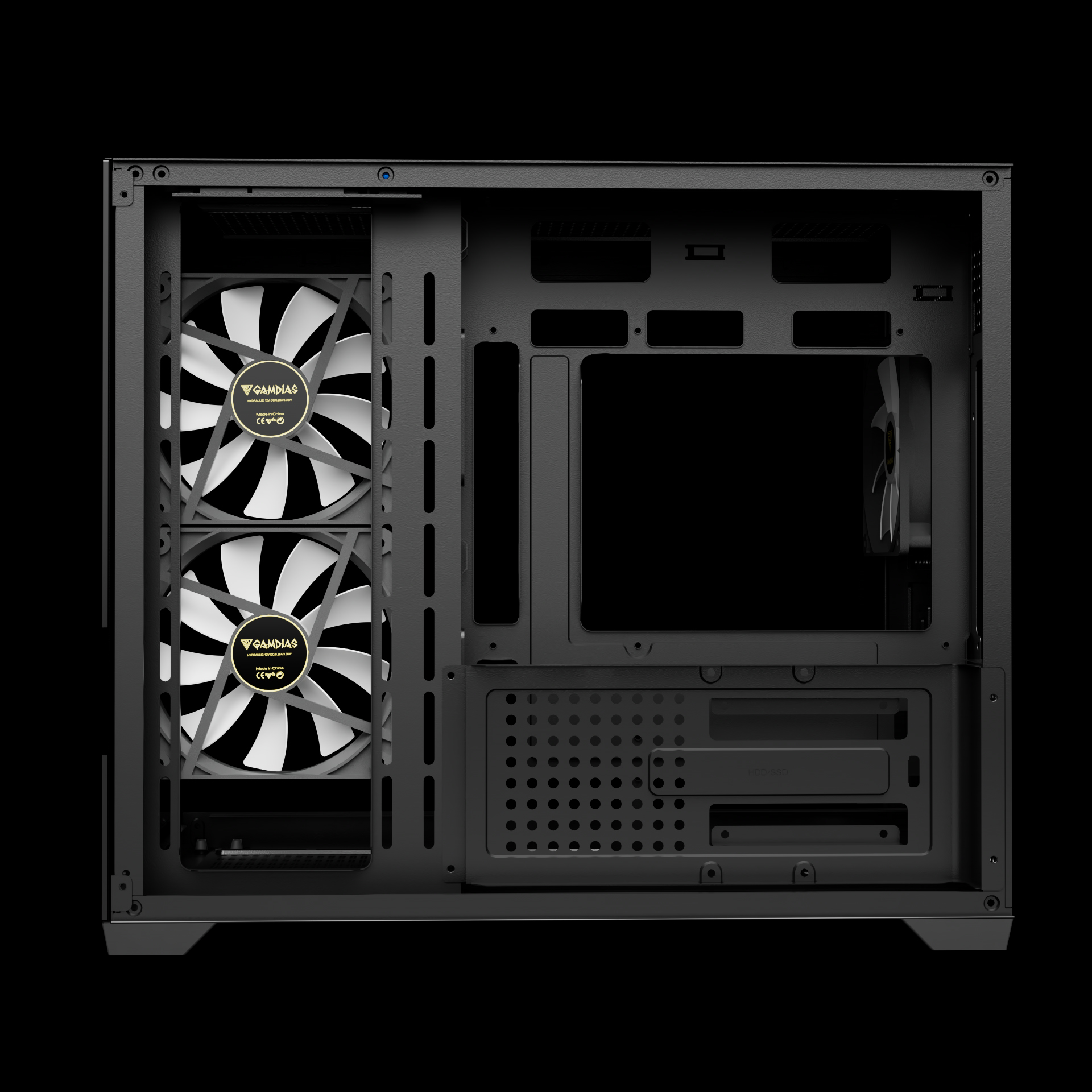 Gamdias AURA GC10M V2 ARGB Micro-ATX MICRO TOWER Tempered glass Panel Black Pc Cabinet With Pre-installed ARGB Fans - Image 8