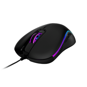 Gamdias AURA GS3 Wired USB 3600-DPI Optical Sensor Advanced Ergonomic Design 6 Multi-functional Keys Multi-Color Lighting Black Gaming Mouse