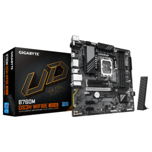 Gigabyte B760M DS3H WIFI6E GEN5 Micro ATX Motherboard ( Intel LGA1700 Socket, Support 14th, 13th, and 12th Generation Intel Core, Pentium Gold and Celeron Cpu, 4 x DDR5 RAM Slots, Max 256 GB RAM )