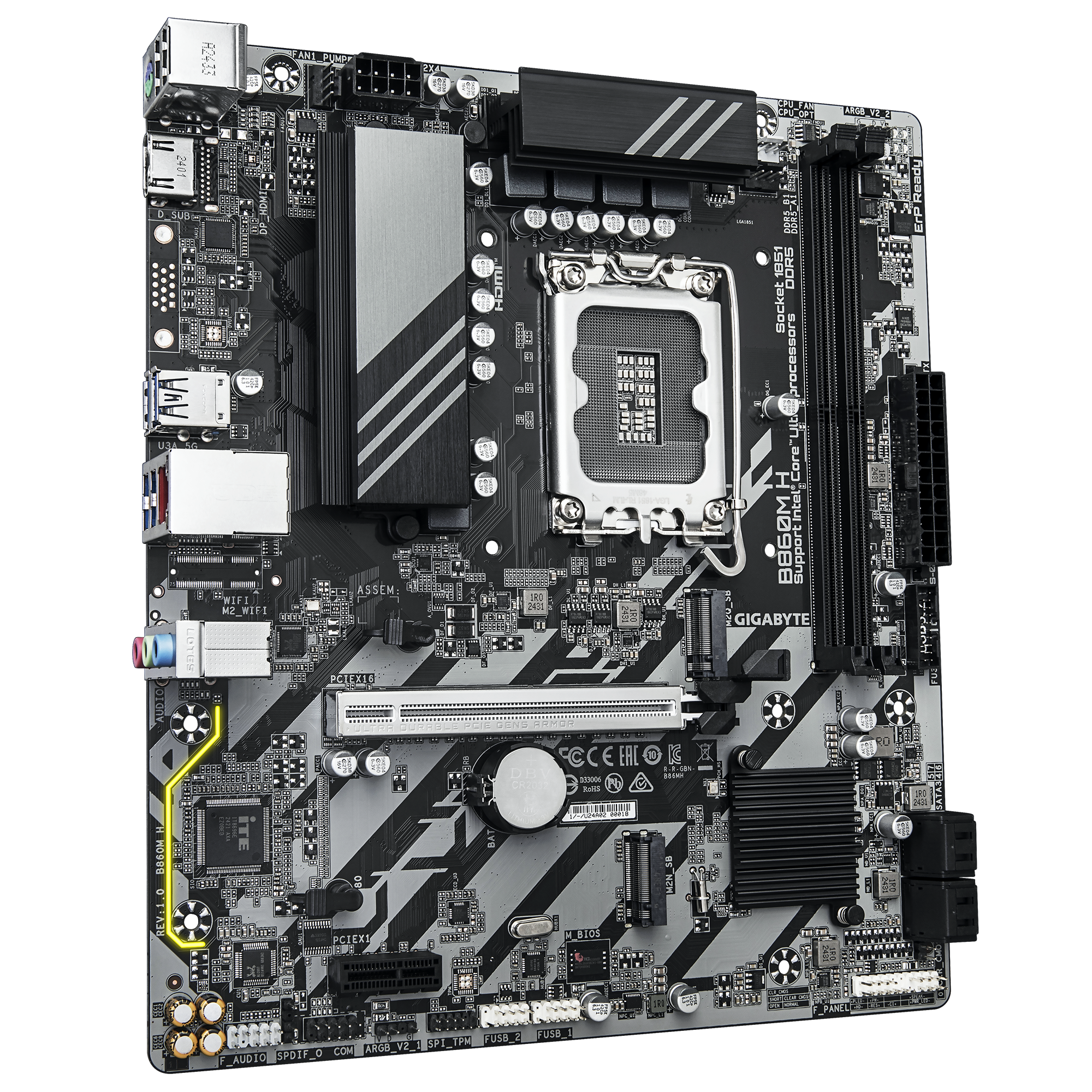 Gigabyte B860M H Micro ATX Motherboard ( Intel LGA1851 Socket, Support Intel Core Ultra Cpu, 2 x DDR5 RAM Slots, Max 128 GB RAM ) - Image 3