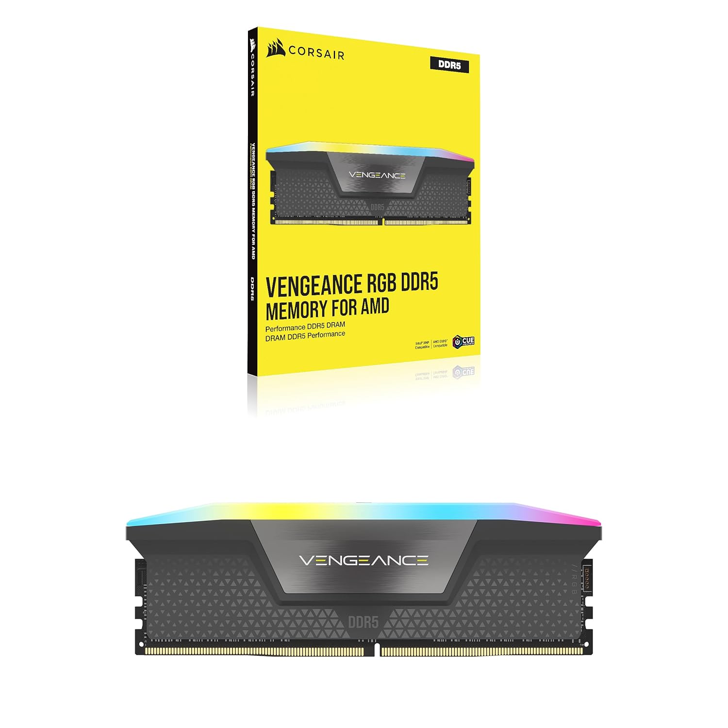 Corsair VENGEANCE RGB 32GB (1x32GB) DDR5 DRAM 6000MT/s CL38 AMD