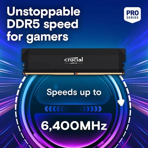 Crucial Pro OC 16GB (16GBx1) DDR5 6400MHz CL38 Gaming Desktop RAM ( CP16G64C38U5B ) - Image 2
