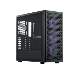 Cooler Master ELITE 502 Black ATX Mid Tower Tempered Glass Side Panel PC Case With Pre-installed  ARGB Fans ( E502-KGNN-S00 )