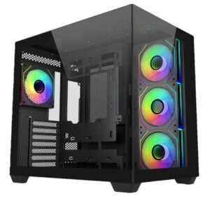 Cooler Master Elite 681 ATX Mid Tower Tempered Glass Side Panel Black PC Case With Pre-installed ARGB Fan ( E681-KHNN-S00 )
