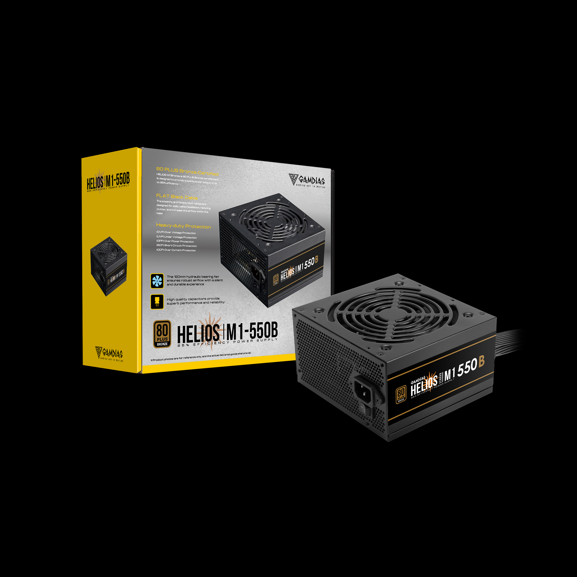 Gamdias HELIOS M1-550B 550W 80 Plus Bronze Non Modular Power Supply Unit - Image 2