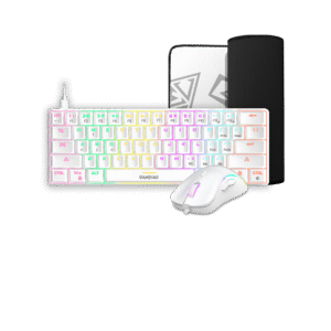 Gamdias HERMES E4 3-IN-1 COMBO Wired USB RGB Gaming Keyboard Mouse And Mouse Mat Combo White