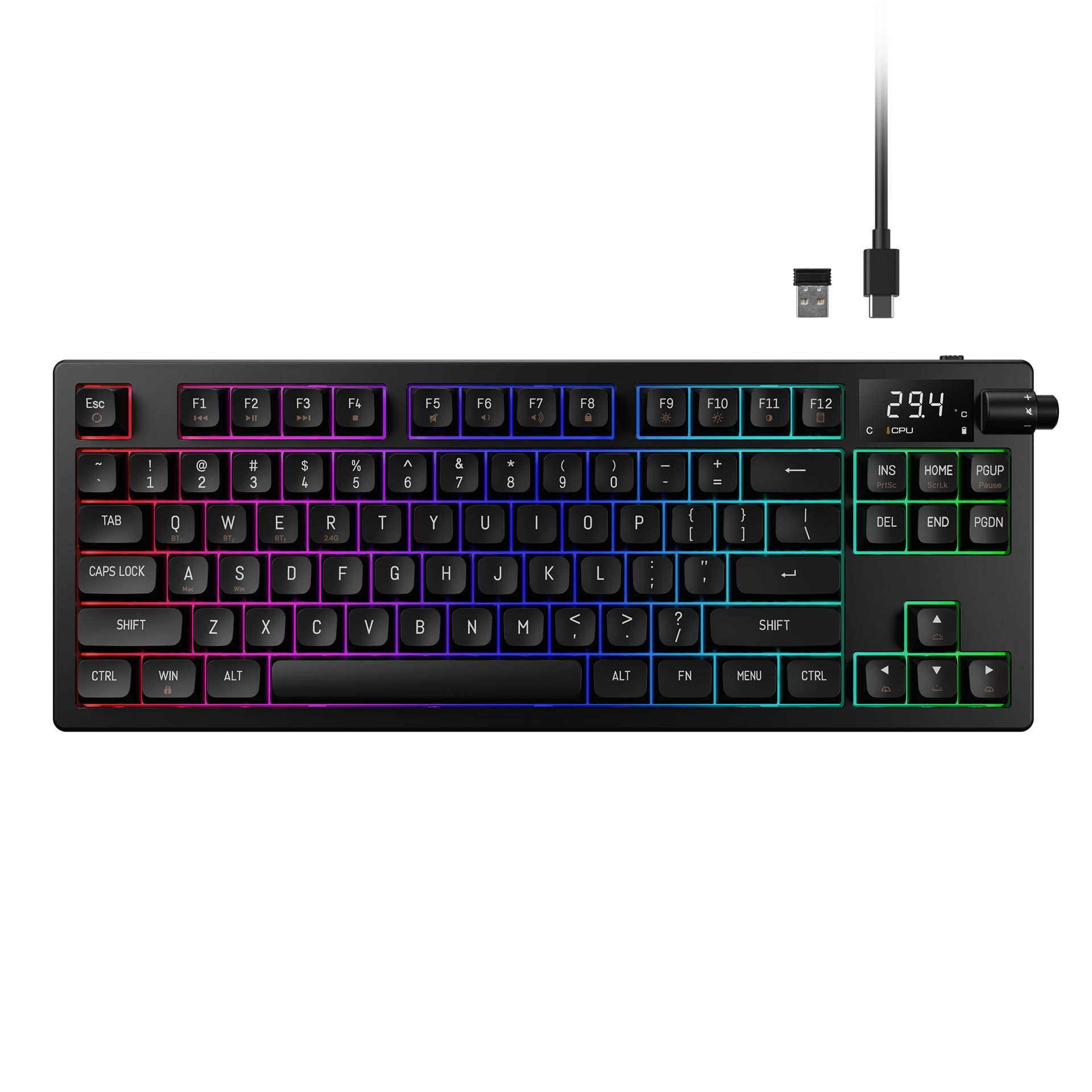 Gamdias HERMES M7 HYBRID Wireless Backlit RGB Black Mechanical Gaming Keyboard