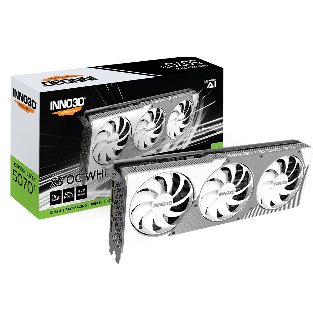 INNO3D GeForce RTX 5070 Ti X3 OC WHITE 16GB GDDR7 256-bit Gaming Graphics Card With Triple Fans ( N507T3-16D7X-176068W )