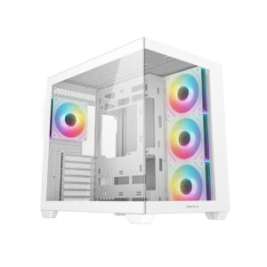 Deepcool CG530 4F WH ATX Mid Tower Tempered Glass Side Panel White PC Case With Pre-Installed ARGB Fans ( R-CG530-WHADA4-G-1 )