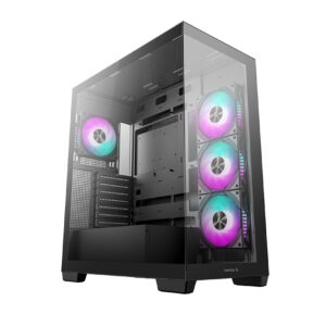 Deepcool CG580 4F ATX Mid Tower Tempered Glass Side Panel Black PC Case With Pre-Installed ARGB Fans ( R-CG580-BKADA4-G-1 )