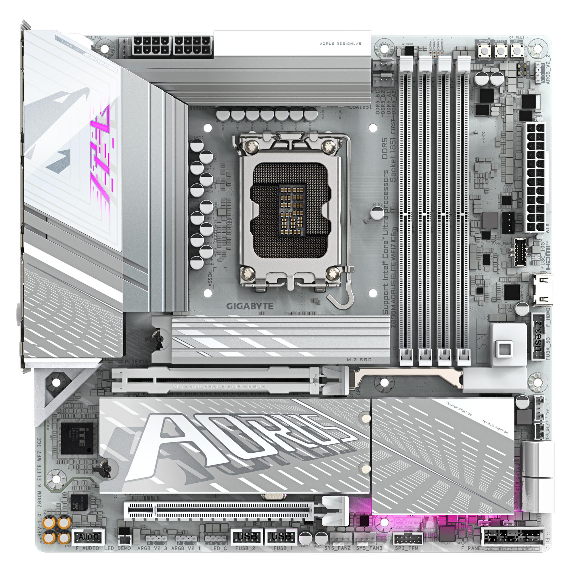 Gigabyte Z890M AORUS ELITE WIFI7 ICE Micro ATX Motherboard ( Intel LGA1851 Socket, Support Intel Core Ultra Cpu, 4 x DDR5 RAM Slots, Max 256GB RAM ) - Image 4