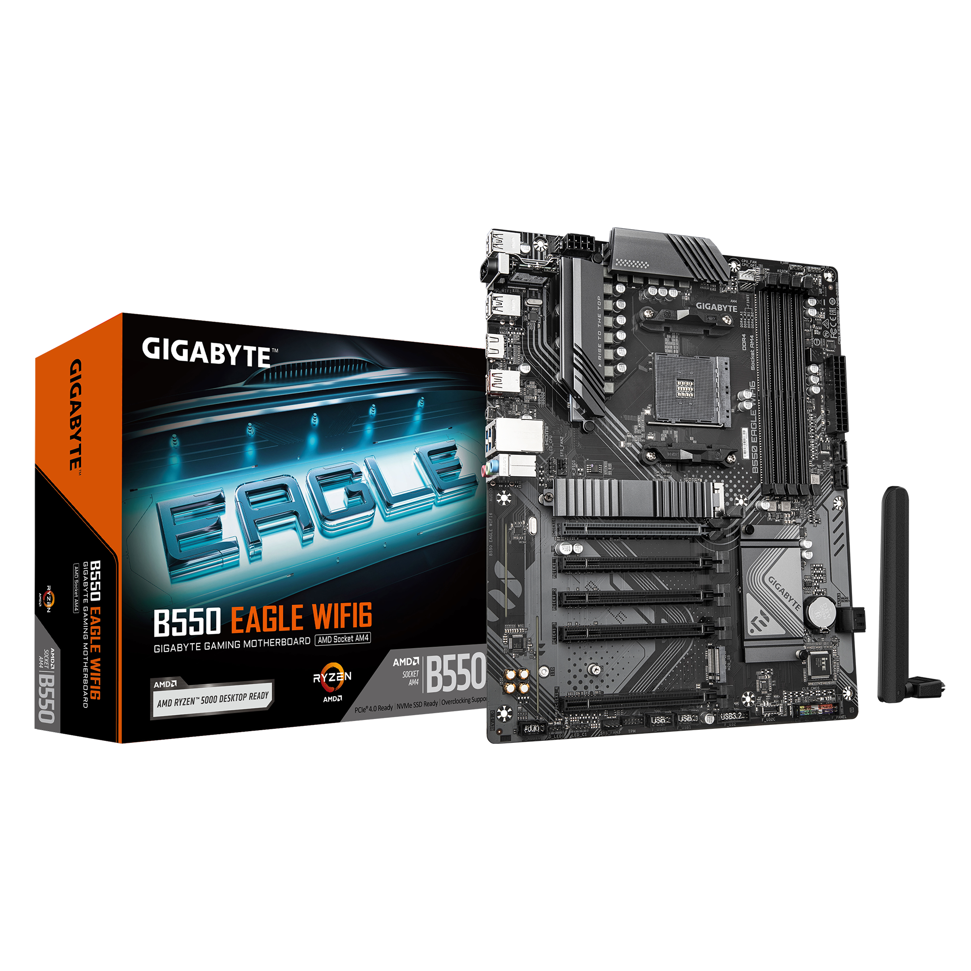 Gigabyte B550 EAGLE WIFI6 ATX Motherboard ( AMD Socket AM4, Support AMD Ryzen 5000 G, 5000, 4000 G, 3000 G, 3000 Series Processors, 4 x DDR4 RAM Slots, Max 128GB RAM Support )
