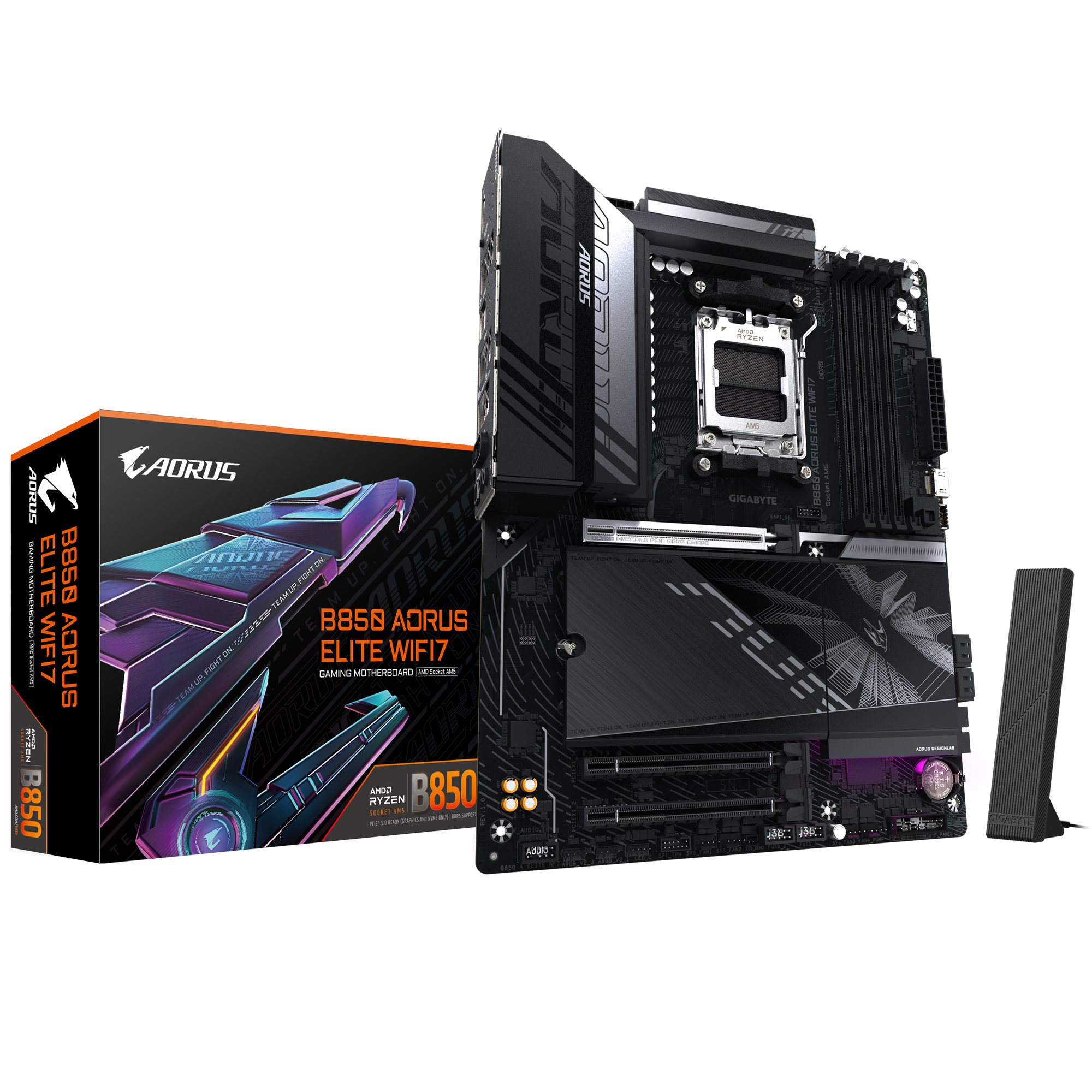 Gigabyte B850 AORUS ELITE WIFI7 ATX Motherboard AMD Socket  AM5, Support AMD Ryzen 9000, 8000 ,7000 Series Processors, x DDR5 RAM  Slots,