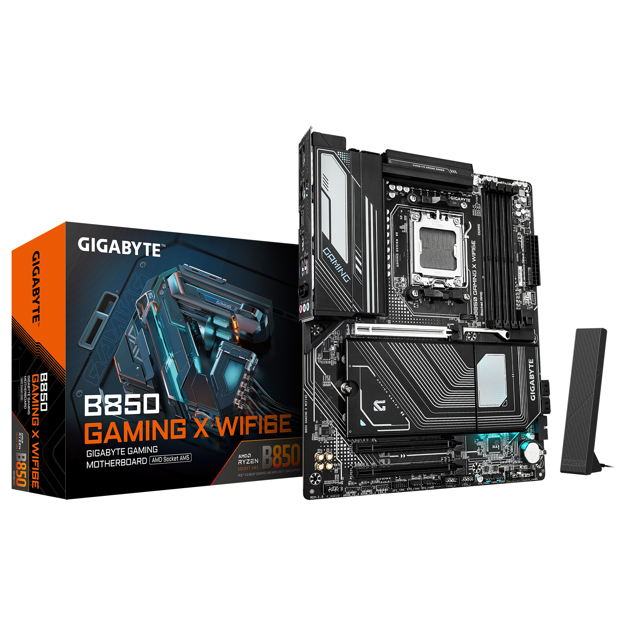 Gigabyte B850 GAMING X WIFI6E (rev. 1.x) ATX Motherboard ( AMD Socket AM5, Support AMD Ryzen 9000, 8000 ,7000 Series Processors, 4 x DDR5 RAM Slots, Max 256GB RAM Support )