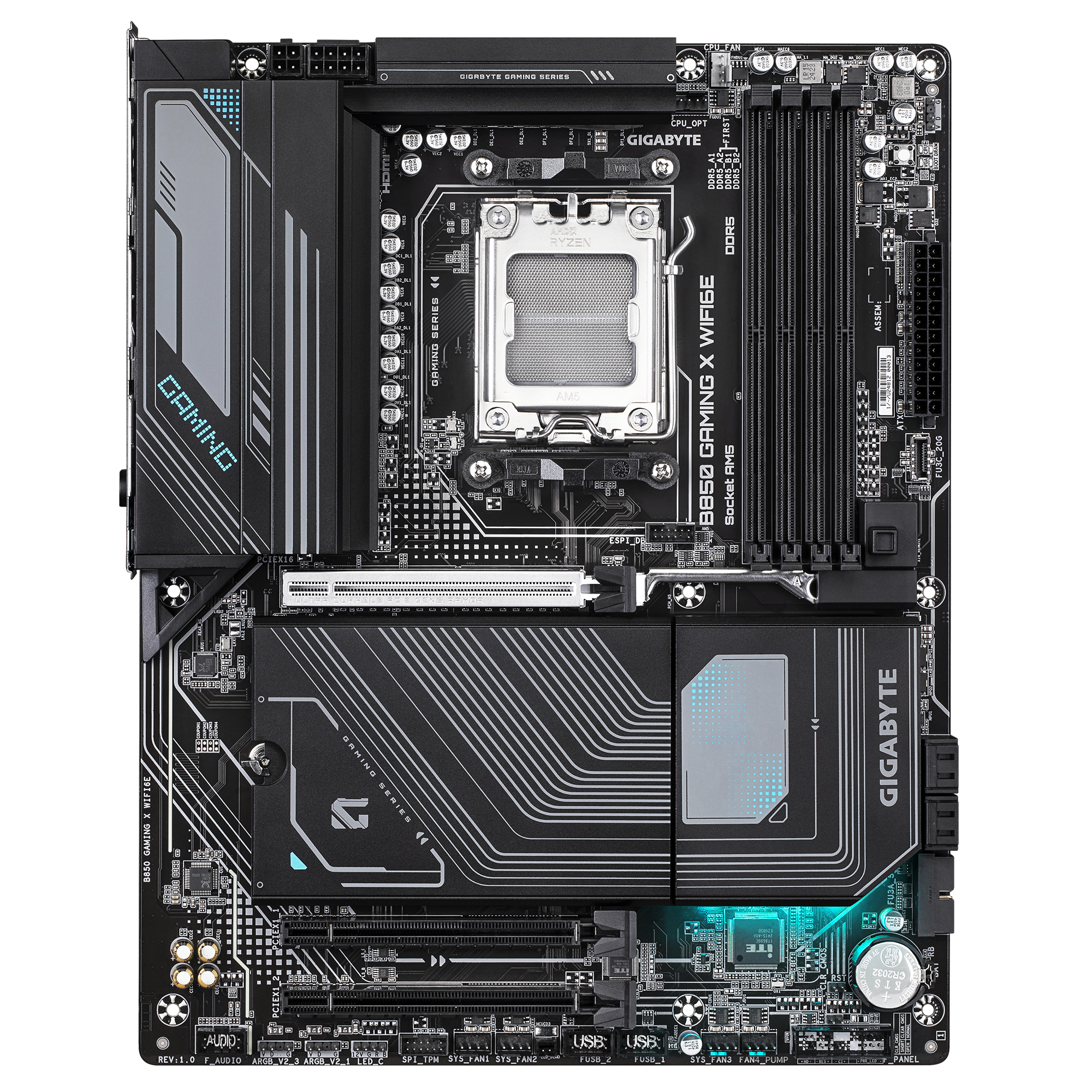 Gigabyte B850 GAMING X WIFI6E (rev. 1.x) ATX Motherboard ( AMD Socket AM5, Support AMD Ryzen 9000, 8000 ,7000 Series Processors, 4 x DDR5 RAM Slots, Max 256GB RAM Support ) - Image 2