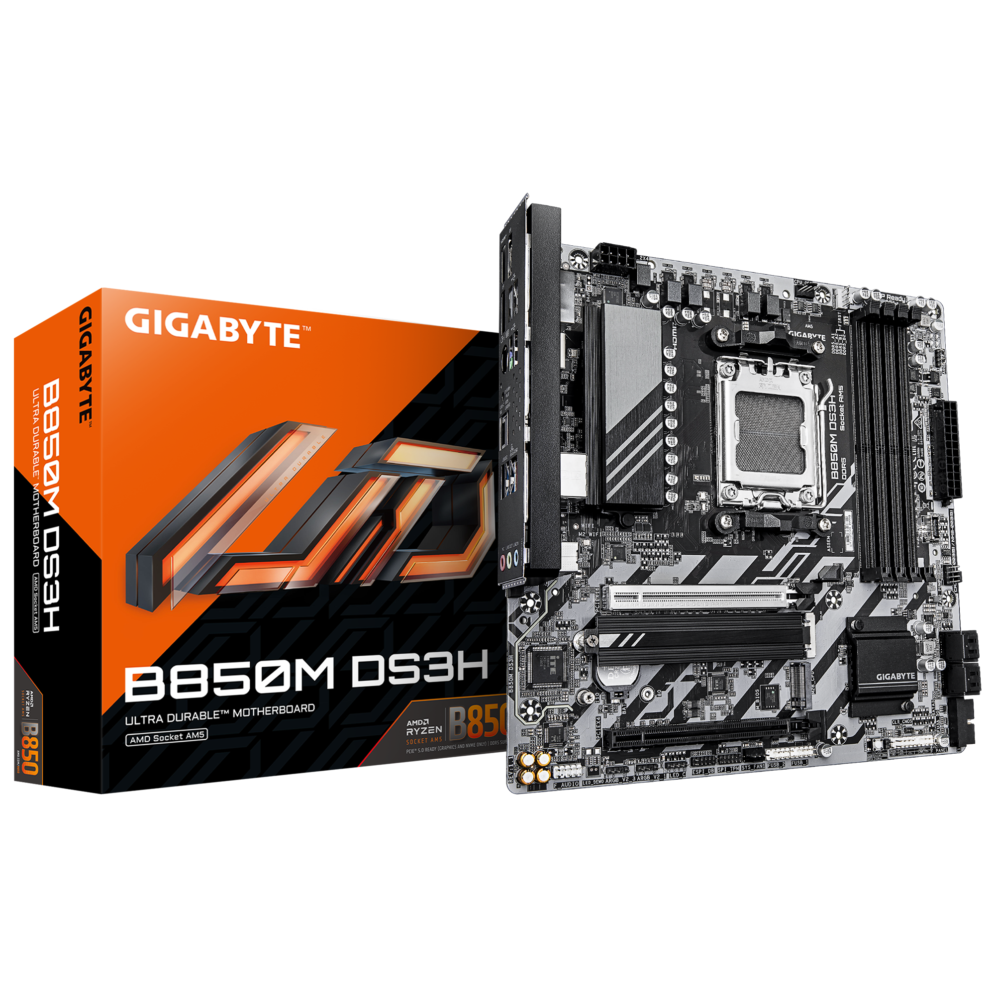Gigabyte B850M DS3H (rev. 1.1) Micro ATX Motherboard ( AMD Socket AM5, Support AMD Ryzen 9000, 8000 ,7000 Series Processors, 4 x DDR5 RAM Slots, Max 256GB RAM Support )