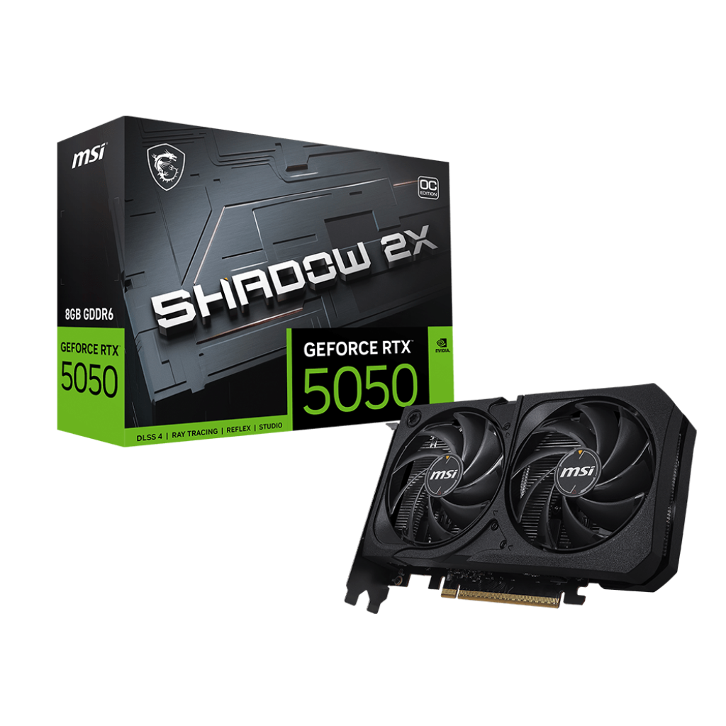 MSI GeForce RTX 5050 8G SHADOW 2X OC 8GB GDDR6 128-bit Gaming Graphics Card With Dual Fans ( G5050-8S2C )