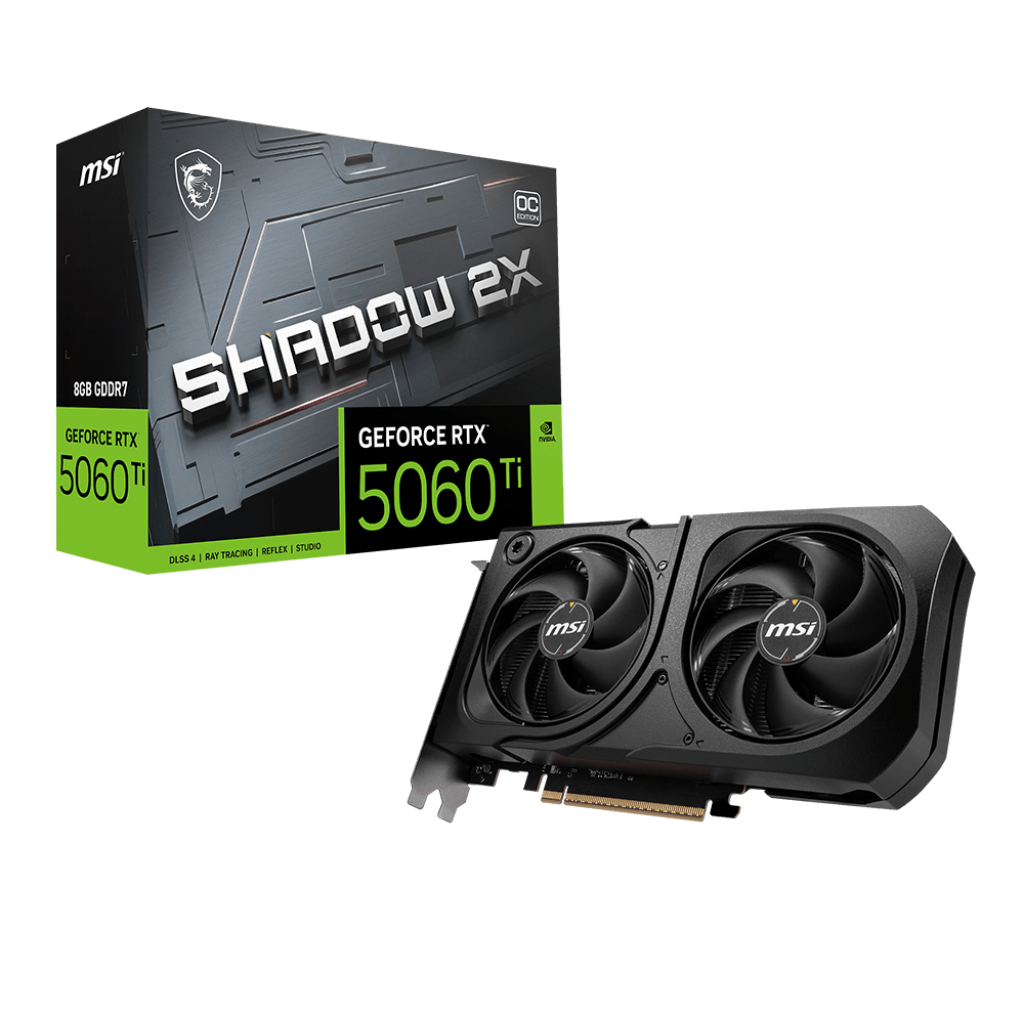 MSI GeForce RTX 5060 Ti 8G SHADOW 2X OC PLUS 8GB GDDR7 128-bit Gaming Graphics Card With Dual Fans ( G506T-8S2CP )
