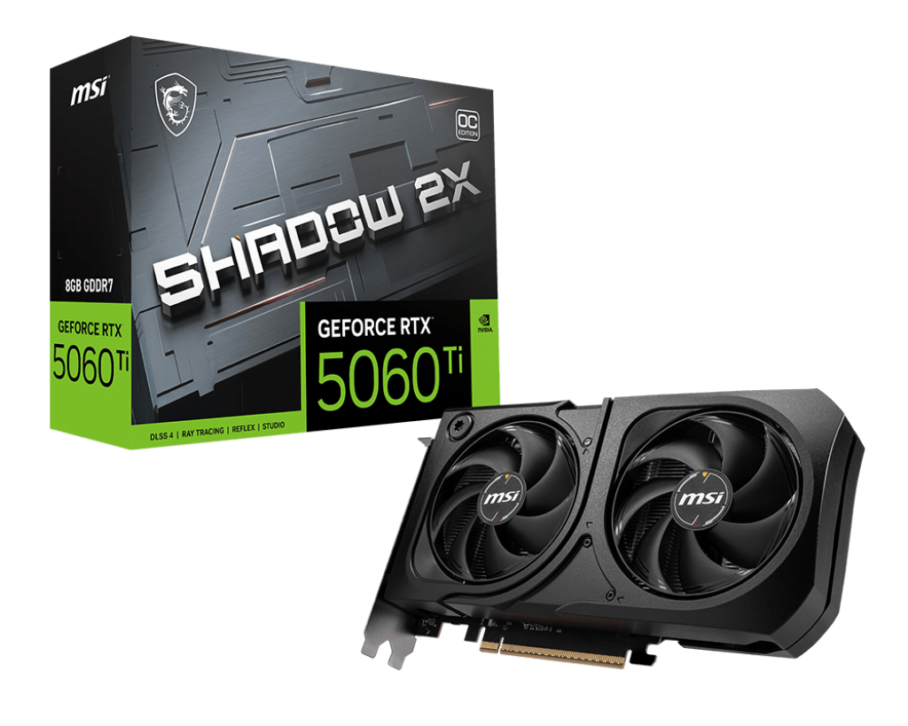 MSI GeForce RTX 5060 Ti 8G SHADOW 2X OC PLUS 8GB GDDR7 128-bit Gaming Graphics Card With Dual Fans ( G506T-8S2CP ) - Image 5