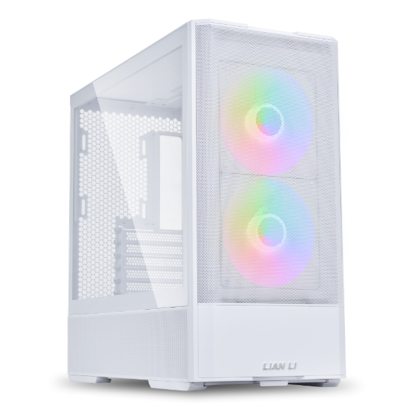 Lian Li Lancool 207 White ARGB ATX Mid Tower Tempered Glass Pc Cabinet With Pre-installed ARGB Fans ( G99-LAN207RW-IN )