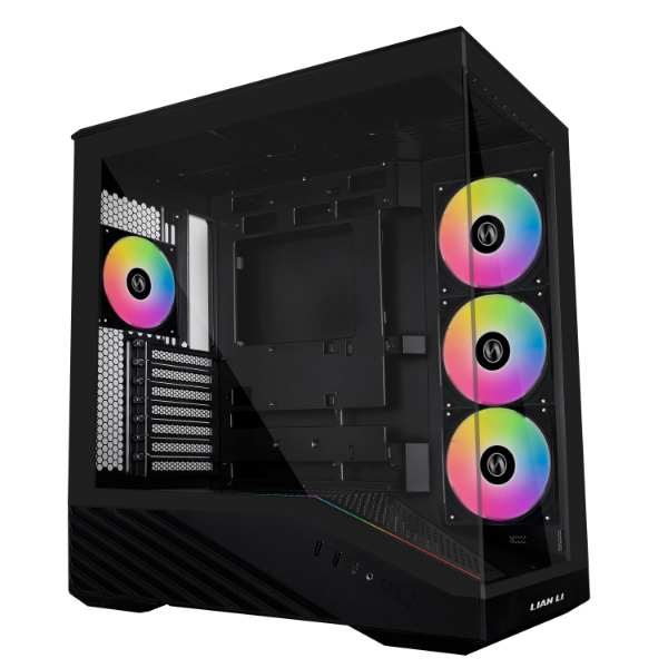 Lian Li Vector V100 ARGB E-ATX Mid Tower Tempered Glass Black Pc Cabinet With Pre-installed Fans ( G99-V100RX-IN )