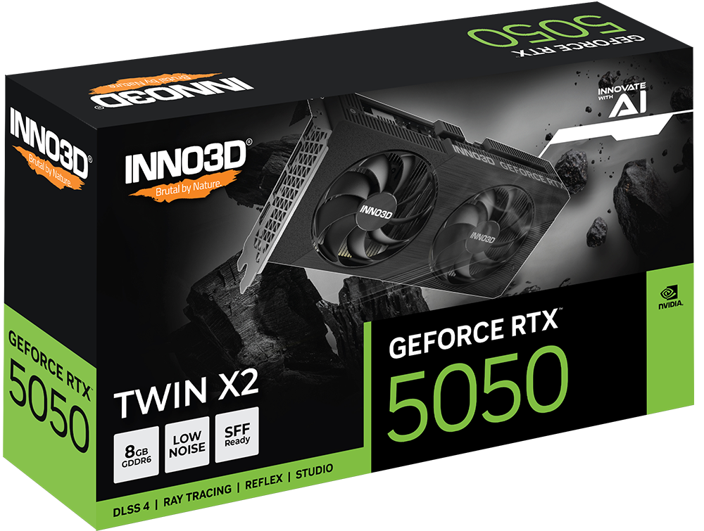 INNO3D GeForce RTX 5050 TWIN X2 8GB GDDR6 128-bit Gaming Graphics Card With Dual Fans ( N50502-08D6-174071N ) - Image 3