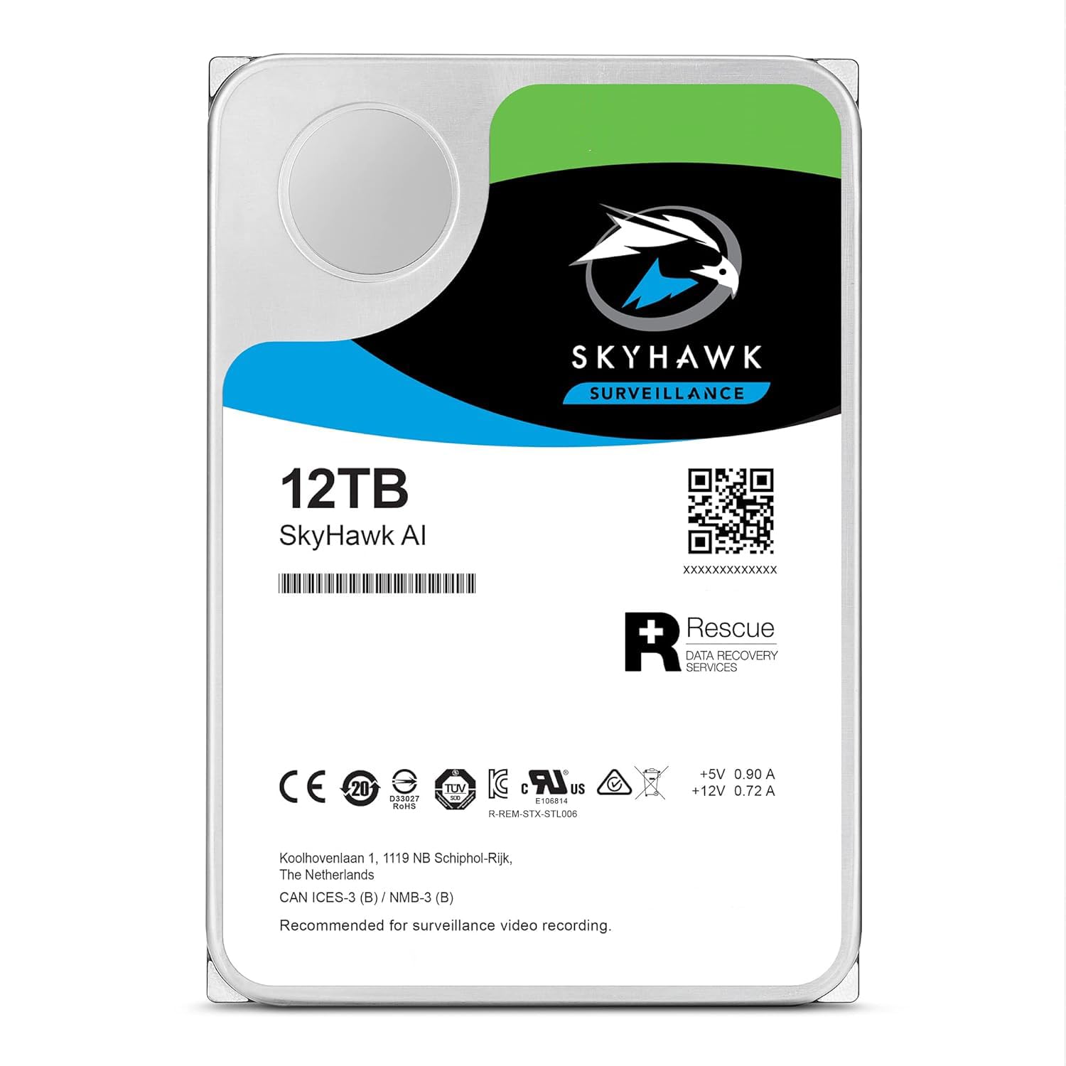 Seagate SkyHawk AI 12 TB 3.5 Inch SATA(SATA/600) 512 MB Buffer Internal Video Hard Drive ( ST12000VE003 ) - Image 2