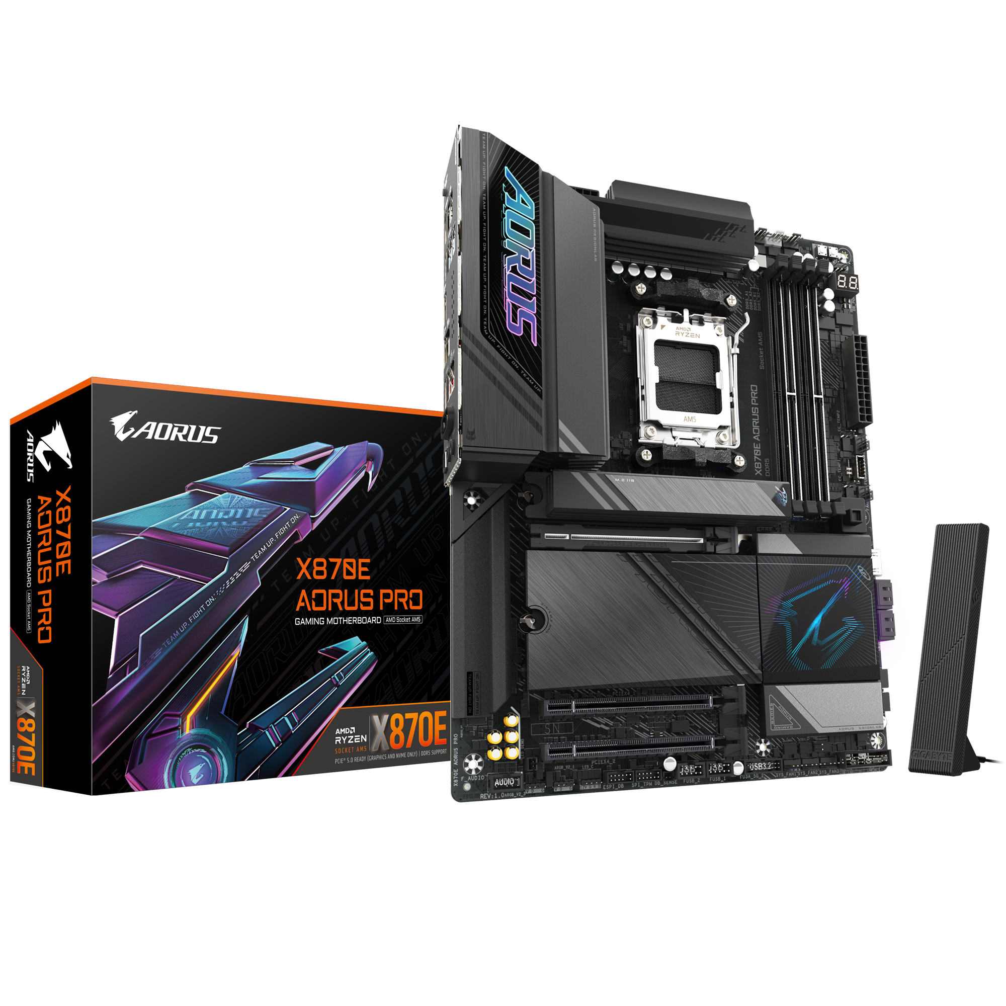 Gigabyte X870E AORUS PRO (rev. 1.1) ATX Motherboard ( AMD Socket AM5, Support AMD Ryzen 9000, 8000, 7000 Series Processors, 4 x DDR5 RAM Slots, Max 256GB RAM )