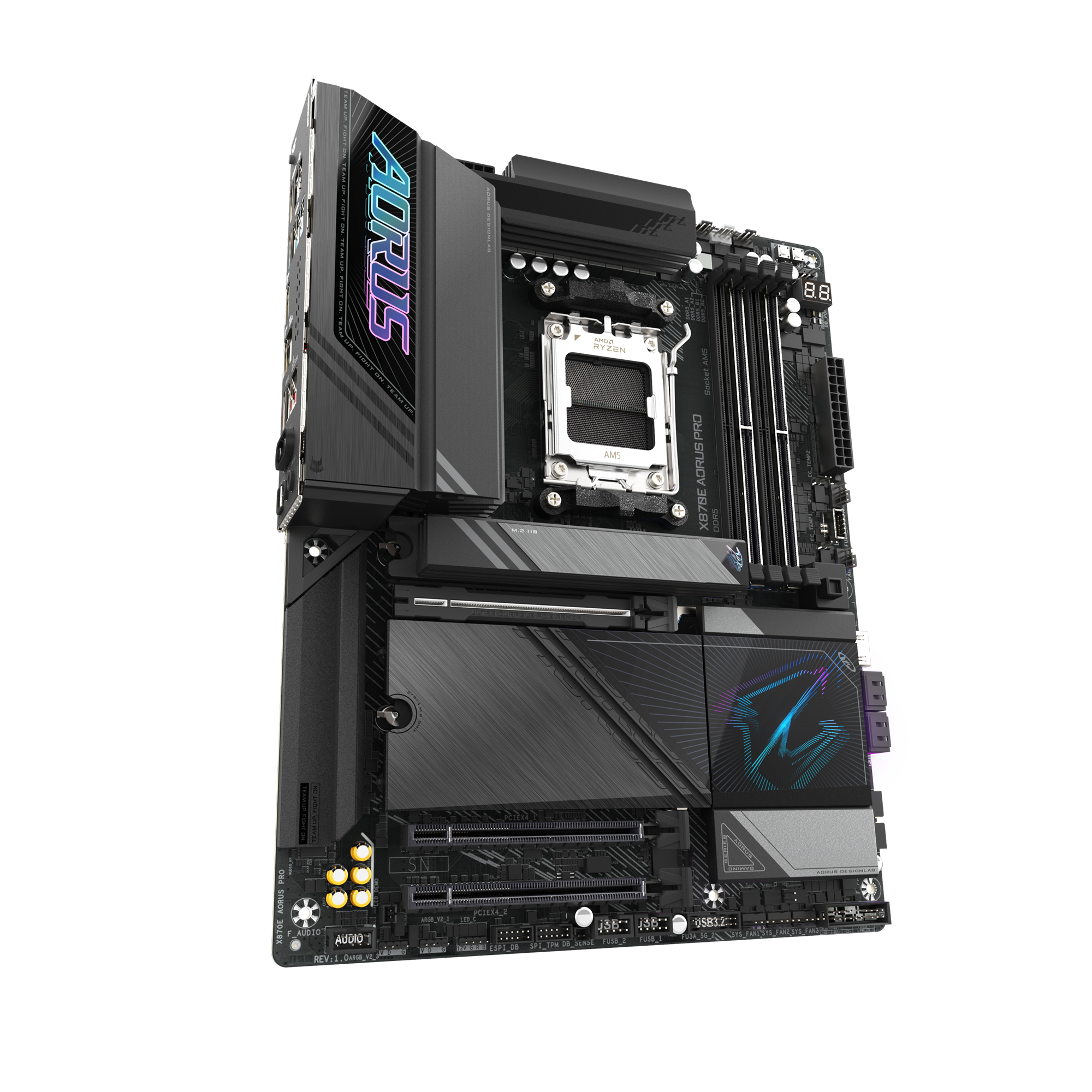 Gigabyte X870E AORUS PRO (rev. 1.1) ATX Motherboard ( AMD Socket AM5, Support AMD Ryzen 9000, 8000, 7000 Series Processors, 4 x DDR5 RAM Slots, Max 256GB RAM ) - Image 3