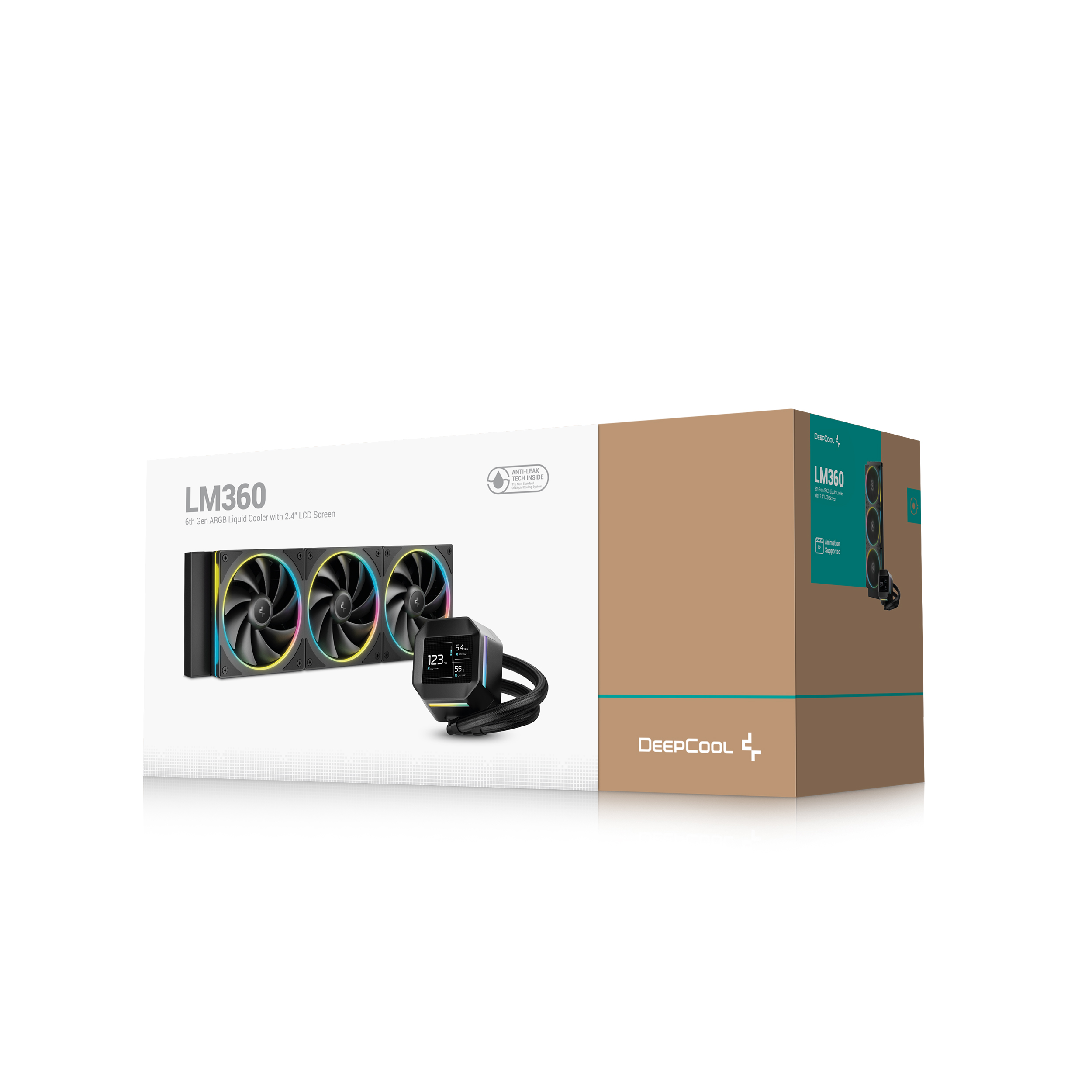 Deepcool LM360 ARGB 360mm Black Liquid CPU Cooler With 2.4" IPS Display ( R-LM360-BKDMMC-1 ) - Image 6