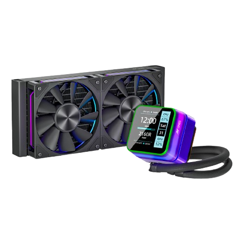 Ant Esports Glacius-240D 240mm ARGB AM5/LGA1851 Black AIO CPU Liquid Cooler With Display ( AESP0377 )