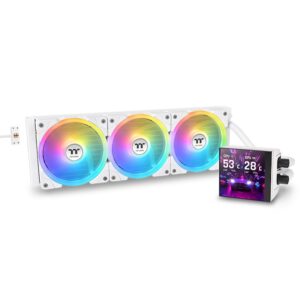 Thermaltake MAGFloe 360 Ultra ARGB Sync Snow Edition AIO Cpu Liquid Cooler With Large 3.95” Square LCD Display ( CL-W433-PL12SW-A )